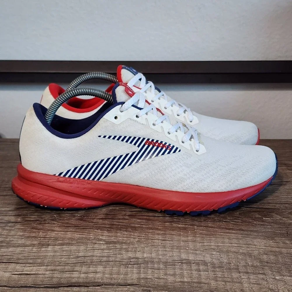 Brooks White and Red Athletic Shoes - Picture 3 of 8